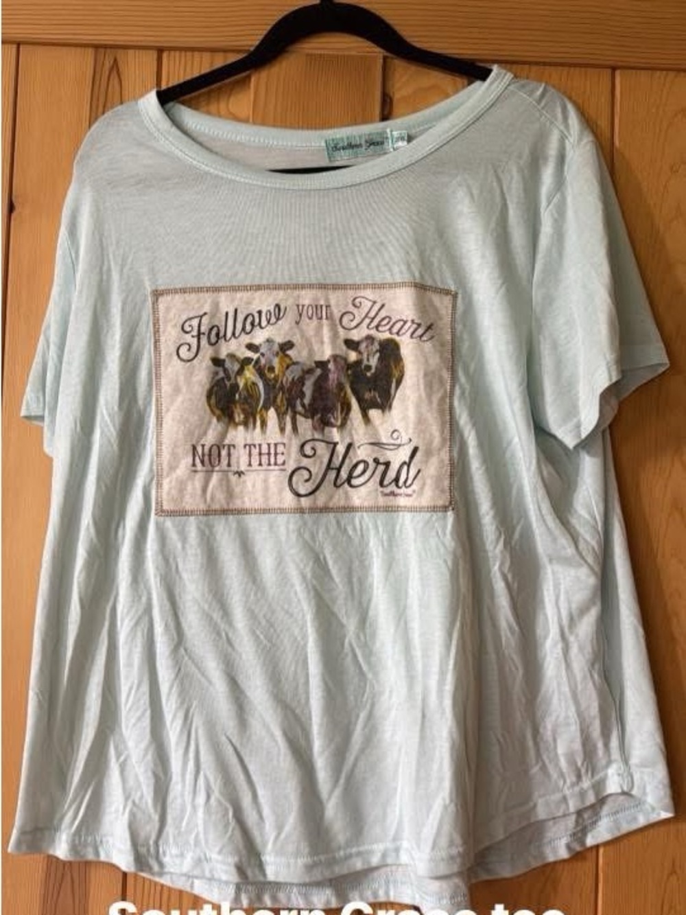 Southern Grace Light Blue Girls' 'Follow Your Heart' Graphic Tee